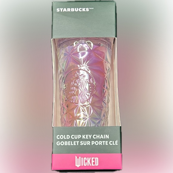 Starbucks Accessories - NWT Starbucks X Wicked Glinda Pink Prism Cup Keychain